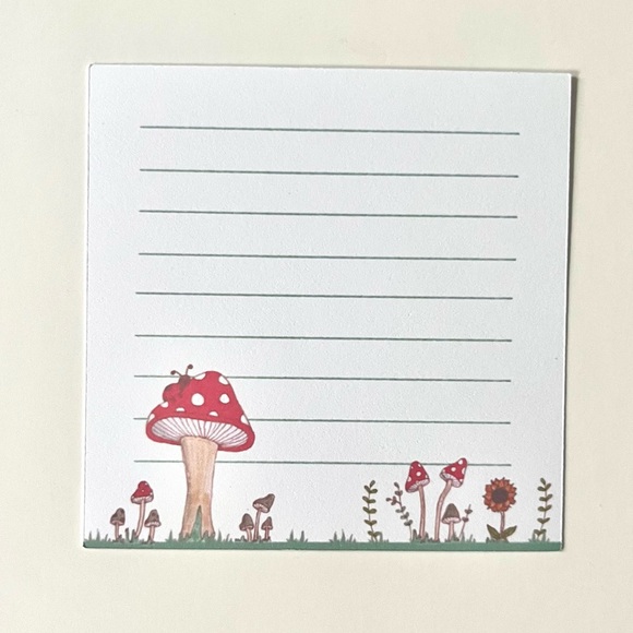 ✨handmade by me✨ cottagecore 🍄 grid & lined memo sheets 3” x 3” - Picture 7 of 11